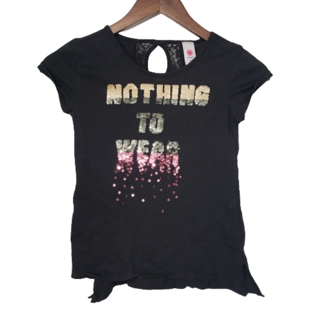 Total Girl Nothing to Wear Flip Sequin Tshirt Size 10/12